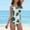 Green, variant on CALAFEBILA Women One-Piece Swimsuit Strapless Tight Fitting Mother's Day Printed Summer Beach Volleyball Shorts Bottom Bikini