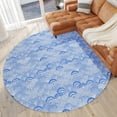 thumbnail image 2 of Addison Rugs Indoor/ Outdoor Surfside Seashells Washable Rug New Blue - 8' x 8', 2 of 5