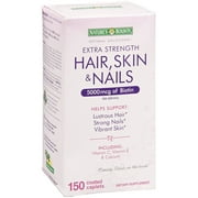 Nature's Bounty Extra Strength Hair, Skin and Nails, 5000mcg Biotin, 150 CT (Pack of 3)