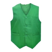 TopTie Waiter Uniform Unisex Button Vest For Supermarket Clerk & Volunteer-Green-US Size XL
