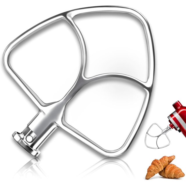 Stainless Steel Flat Beater for Kitchenaid 4.5-5qt Tilt-Head Stand Mixer,Fits Classic & Artisan Mixers,Pastry Beater,Dishwasher Safe Paddle Attachment for Kitchenaid Mixer,Heavy Duty