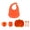 Orange, variant on lanema Halloween Theme Kids Dinner Set Silicone Pumpkin Shaped Plate with Strong Suction Cup Integrated Compartment Tray