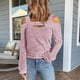 thumbnail image 3 of Blusa Casual, Mujer Con Hombros Descubiertos, Diseño Recortado, Color Sólido, Elegante Para Uso Diario ANGGREK No, 3 of 6
