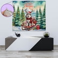 thumbnail image 4 of Merry Christmas Santa Reindeer Antlers Siberian Husky Sleigh Xmas Winter Holiday Tapestry Husky Dog Lover Gifts Wall Hanging Backdrop Home Decor - 00023, 4 of 5