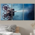 thumbnail image 3 of wall26 Canvas Print Wall Art Set Retro Vintage Hollywood Film Projector &amp; Smoke American Cultural Photography Modern Art Chic Multicolor Ultra for Living Room, Bedroom, Office - 24"x36", 3 of 5
