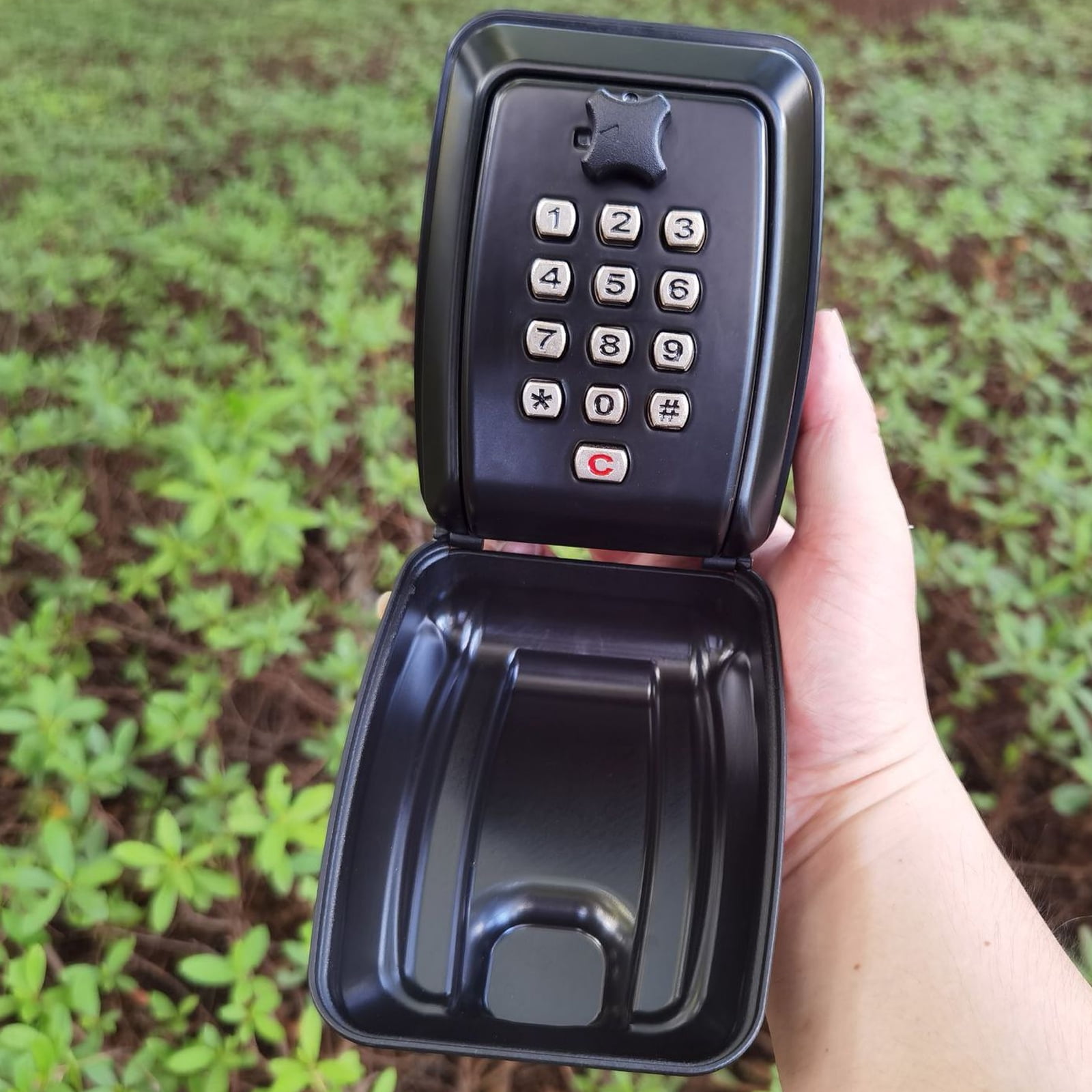 Key Lock Box for Outside, Waterproof Wall Mount Key Lock Box for House Key, 12-Digit Combination Resettable Large Capacity Security Lockbox for Home, Garage, Office,Black