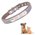 thumbnail image 2 of Dog Collar with Engraved Name Tag, Soft Leather, Dog Collar with Individual Identification Tag, for Small, Medium and Large Dogs XS Brown, 2 of 8