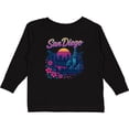 thumbnail image 3 of Inktastic San Diego Retro Sunset Skyline Boys or Girls Long Sleeve Toddler T-Shirt, 3 of 5