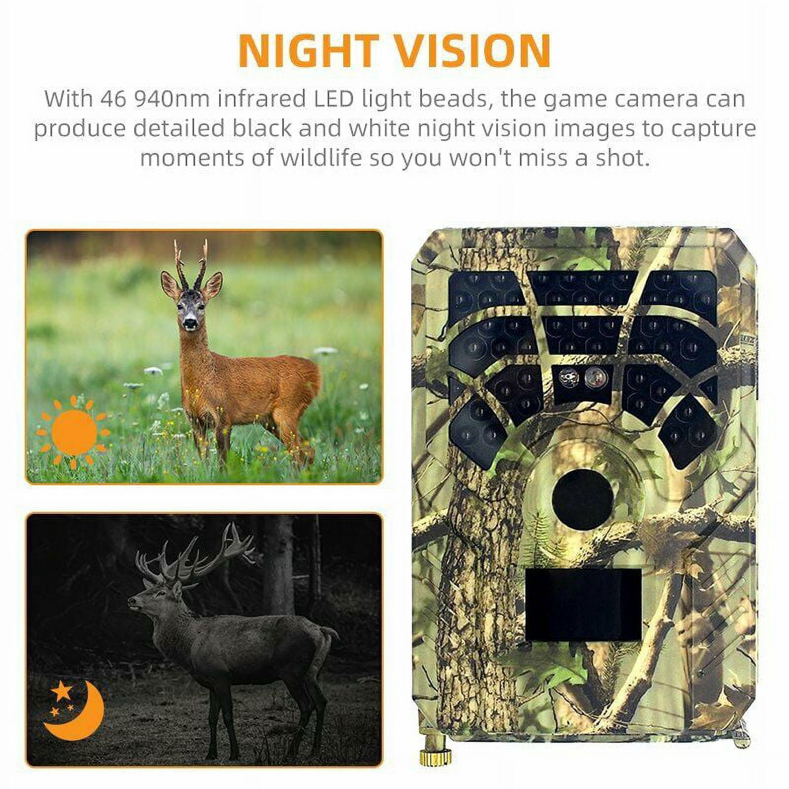 Trail Camera 1080P HD Wildlife Scouting Hunting Camera with IR Night Vision Waterproof Video Cam