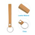 thumbnail image 4 of Uxcell Leather Keychain, Key Ring Chain Ring Universally Key Hook  Accessories for Men and Women,Light Brown,4 Pack, 4 of 6