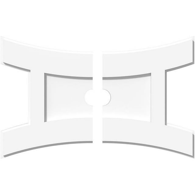 Ekena Millwork CMP22X14HN2-02000 2 in. ID x 4.75 in. Rectangle Haven Architectural Grade PVC Contemporary Ceiling Medallion - 2 Piece
