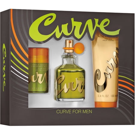 CURVE 3 PCS SET FOR MEN: 2.5 EDC SP and 1OZ DEOD STCK and 3.4 AFTERSHAVE BALM