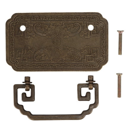

VintageDrawerPulls Anticorrosion Brass ChineseAntiquePureCopperHandle With 2 Screws For Cabinets For Cabinet Doors Bronze