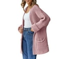 thumbnail image 4 of Cutuoiiu Women's Casual Solid Color Cardigan Pockets Outwear Jackets Gifts, 4 of 7