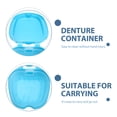 thumbnail image 2 of MasteelfCA Denture Box Case Denture Bath Box Case Dental False Teeth Storage Box with Hanging Net Container (Light Blue), 2 of 7