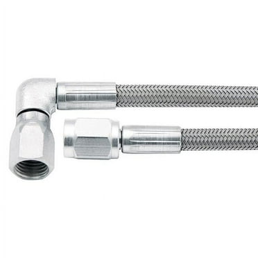 15 in. -3 AN No. 3 90 deg Straight Braided Brake Line