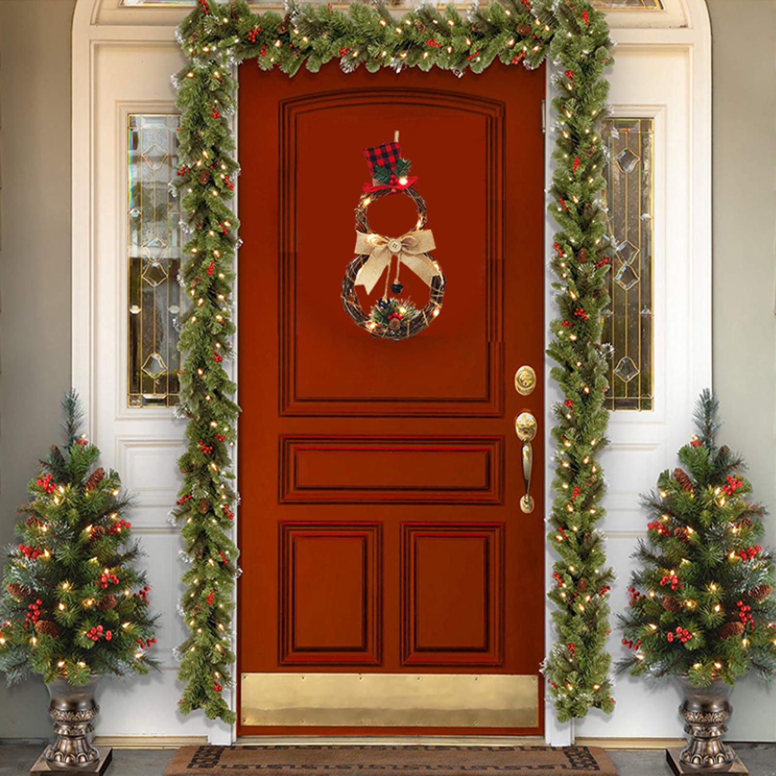  IAMAGOODLADY Christmas Decorations,Christmas Front Door Garland  Outdoor Decoration Holiday Welcome Garland Decoration Christmas Wreath  Christmas Decorations Indoor 2 Dollar Items Only : Everything Else
