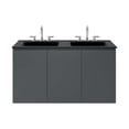 thumbnail image 6 of Modway Bryn 48" Wall-Mount Double Sink Bathroom Vanity in Gray Black, 6 of 9