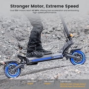 Adults Electric Scooter with 10''off-Road Tire, 2912W Peak Dual Motor, 40 MPH Top Speed, 71 Miles Max Range, 297 Lbs Max Load, IP54, Folding E-scooter with LED