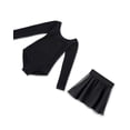 thumbnail image 3 of Stelle 3 Piece Ballet Leotard Long Sleeve Dress Set with Elastic Chiffon Skirt Ballerina Tights Dance Combo for Toddler Girls,Black,5T, 3 of 7