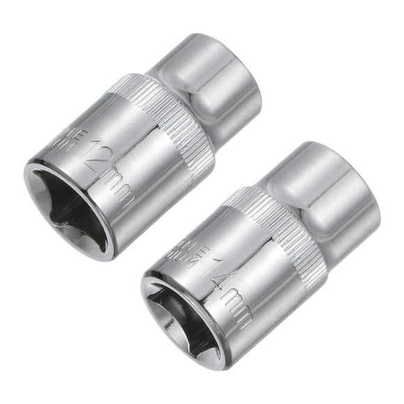 Unique Bargains 6-Point Shallow Socket, 10mm 14mm 1/2' Drive Cr-V