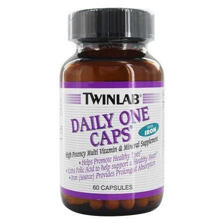 Twinlab - One Daily Caps multivitamines et minéraux avec fer - 60 capsules