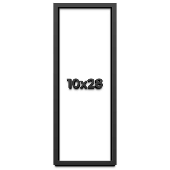 10x28 Shadow Box Frame Black | 1 inches Deep Real Wood Contemporary Shadowbox Display Frame | UV