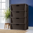 thumbnail image 6 of (2 pack) Sterilite Wide 4 Drawer Tower, Plastic Storage Organizer with Removable Decorative Bins, Easy to Assemble - No Tools Needed, Brown, 6 of 14