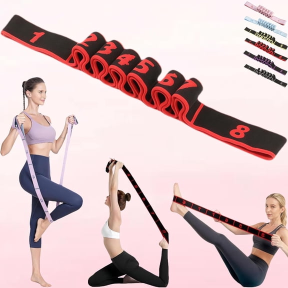 2026 Upgraded Fitness Resistance Band, Leg Stretcher Band,8/10/12 Section Numbered Resistance Band for Physical Therapy,Pilates, Yoga, Home Workouts & Flexibility Training