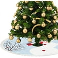 thumbnail image 3 of GZHJMY Christmas Tree Skirt, 30" Xmas Tree Skirts Snowman in Winter Park with Bird Christmas Tree Mat for Christmas Holiday Party Ornaments, 3 of 5