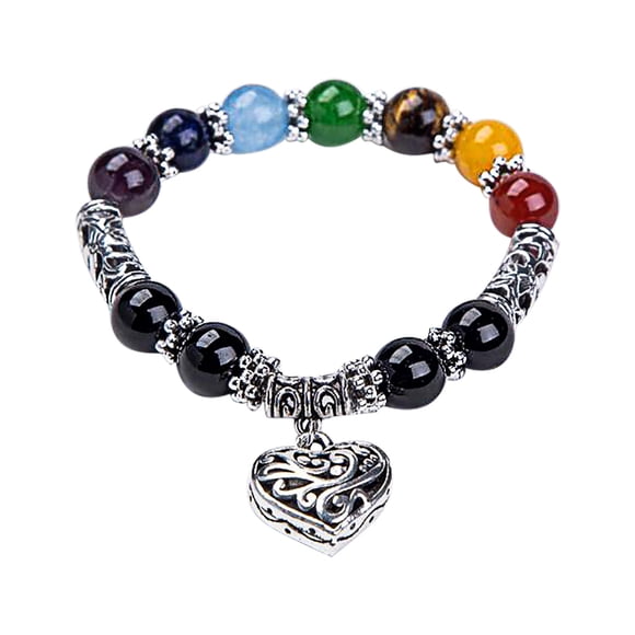 Dvkptbk Bracelets Unisex Seven Color Heart Bracelet Yoga Energy Peach Heart Bracelet Jewelry on Clearance