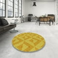 thumbnail image 4 of Ahgly Company Machine Washable Indoor Square Transitional Gold Yellow Area Rugs, 6' Square, 4 of 7