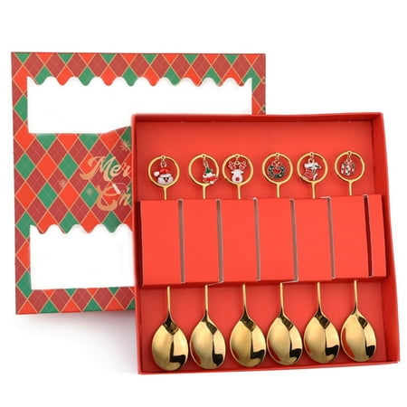 

Lierteer Christmas Dinnerware Fork Spoon Cutlery Flatware Christmas Decoration Xmas Gift B