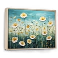 thumbnail image 2 of Designart "White Blue Buttercups landscape Pointillism Dot" Floral Floater Framed Wall Art Print, 2 of 7