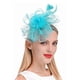 thumbnail image 5 of Minnieouse Tocado de boda con flores para el pelo, mano de obra fina, estilo Retro exquisito, adorno para el pelo de fiesta europea, Clip de malla Azul brillante 2piezas, 5 of 6