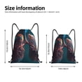 thumbnail image 2 of Daiia Abstract Botanical Heart Pattern Drawstring Backpack, Gym Bag, Lightweight Backpack, Water-Resistant Bag Travel Sports Backpack, Fitness Bag, Yoga Bag-Medium, 2 of 6