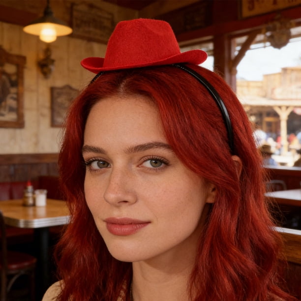 Luxshiny Accesorio De Cabello Con Sombrero Cowgirl Para Fiestas Y Eventos Western