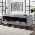 thumbnail image 2 of Oswin Light Grey Linen Convertible Sofa Bed - Convertible, Tufted, Storage 85" Wide, 2 of 10
