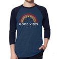 thumbnail image 1 of LA Pop Art Men's Raglan Baseball Word Art T-shirt - Good Vibes, 1 of 2