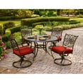 thumbnail image 5 of Hanover Traditions 5-Piece Aluminum Outdoor Dining Set with Round Table and Swivel Rockers, Seats 4, 5 of 11