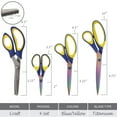 thumbnail image 2 of BambooMN Titanium Softgrip Scissors Set - Pinking, Sewing, Arts, Crafts, Office - 10 Sets of 4 - Blue w/Yellow, 2 of 6