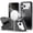 Black, variant on For iPhone 17 Pro Max Case Magnetic Circle Rugged Grip Kickstand +Tempered Glass