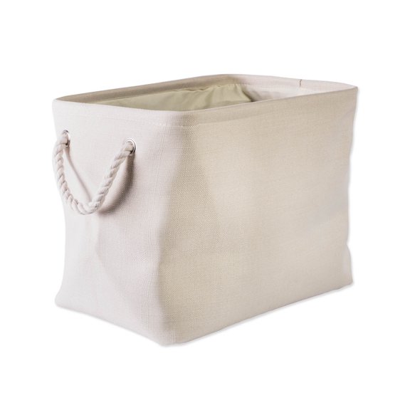DII Collapsible Polyester Storage Bin, Variegated, Cream, Large