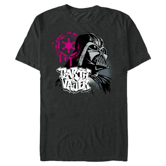 Star Wars Darth Vader and Imperial Symbol Graffiti - Short Sleeve Blended T-Shirt for Adults - Customized-Dark Heather