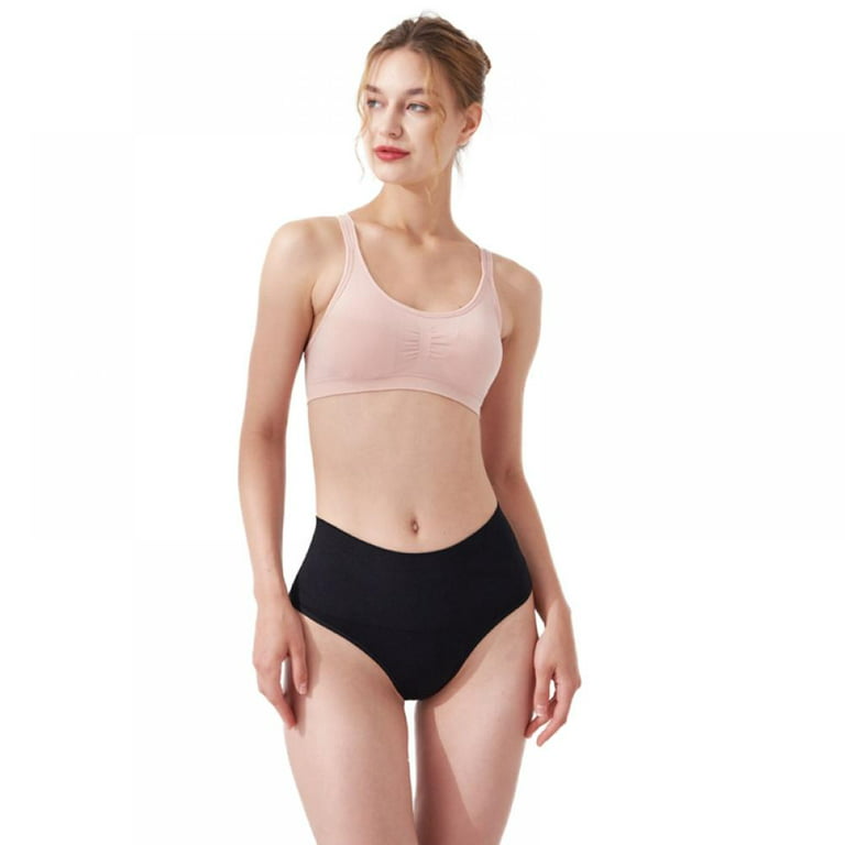 Women's Slim-waisters Hi Waist Thong - Womens Basic Every-Day High-Waist  Shapewear Trainer Tummy Control Thong Panty Underwear 