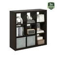 thumbnail image 5 of Furinno Cubicle Extra Thick Frame Decorative Cube Storage Organizer, 9-Cube, Dark Oak, 5 of 6