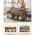 thumbnail image 3 of Lift Top Coffee Table Lift Coffee Table with Storage Shelf, Hidden Compartments and Lifting Top Rustic Brown and Black, 3 of 4