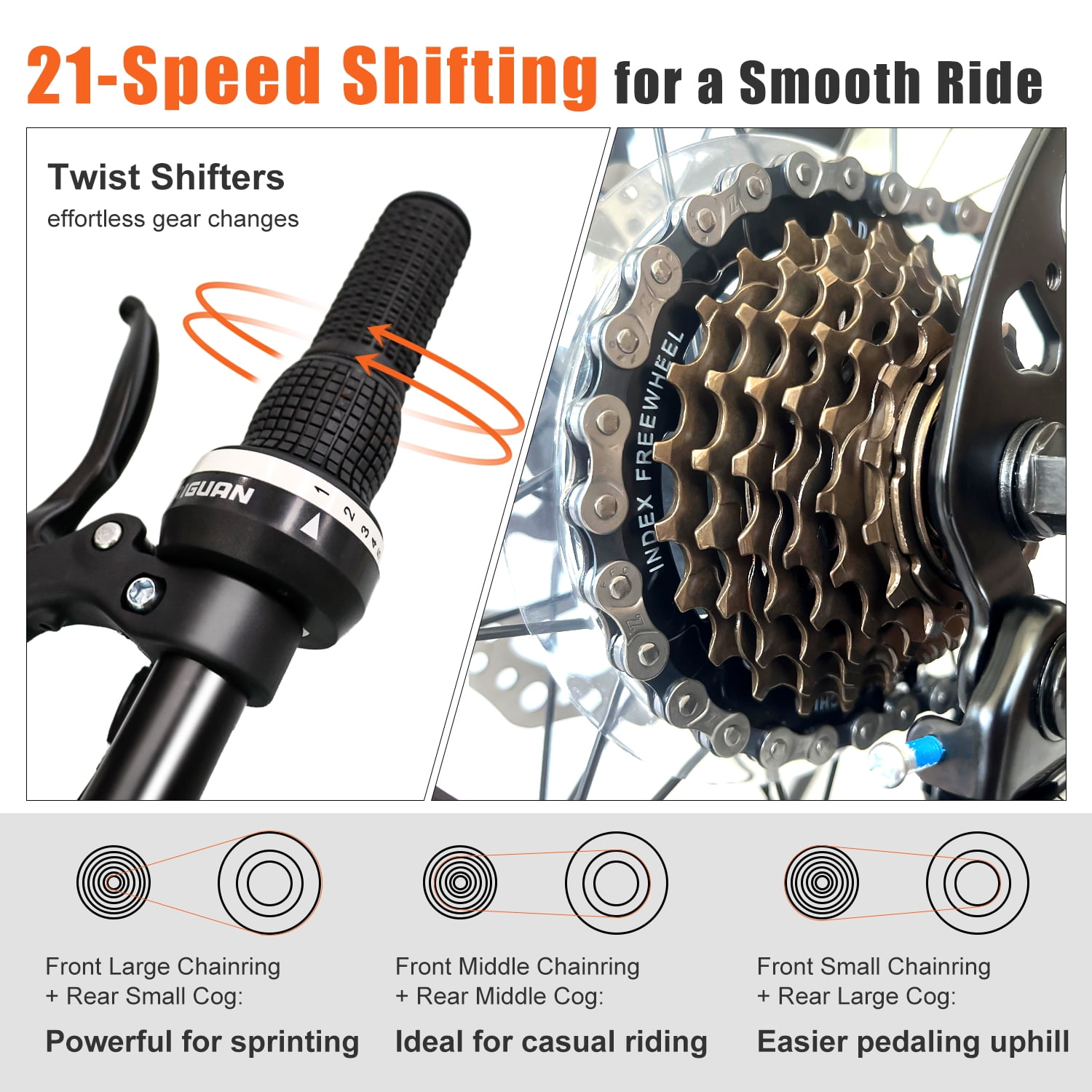 SmiloSprk Mountain Bike, 27.5 inch Outdoor Cycling Bike,21-Speed/High-Carbon Steel/Dual Full Suspension, Adjustable Ergonomic Seat for Men Women Adult,Grey