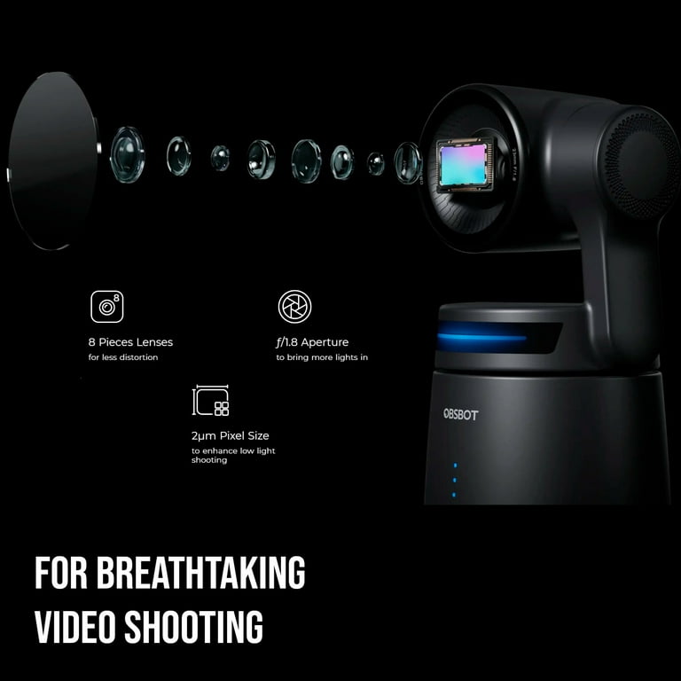 OBSBOT Tail Air AI-Powered 4K PTZ Streaming Camera Bundle (Black