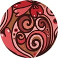 thumbnail image 1 of Ahgly Company Tapis Rond Lavable en Machine Intérieur Transitionnel Orange, 8 Pieds Rond, 1 of 7